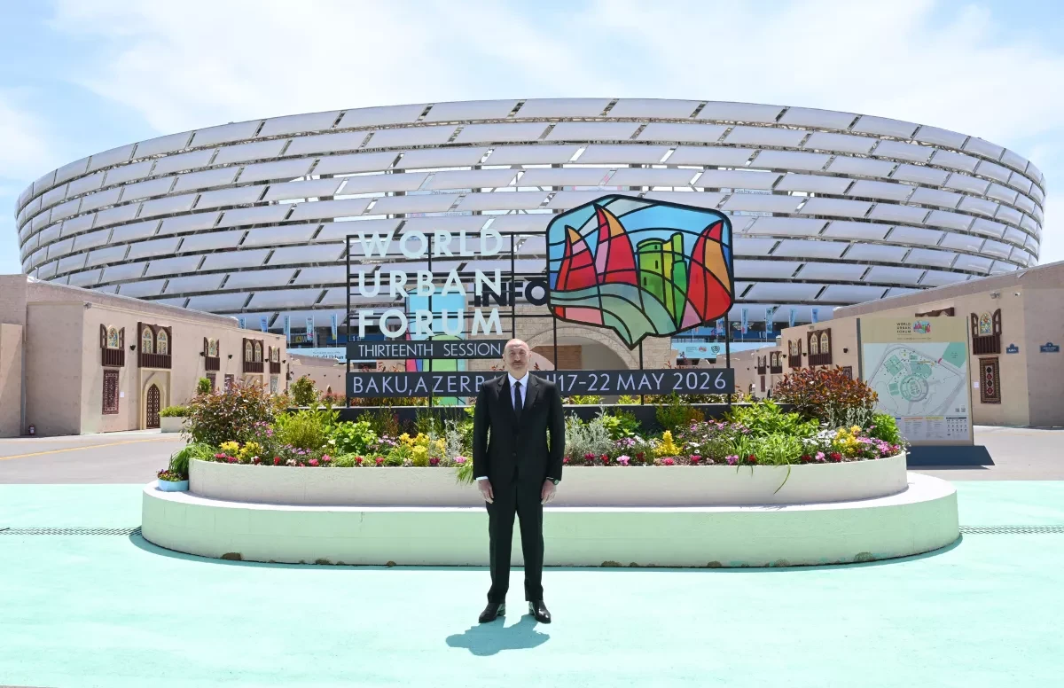 Azerbaijani president inspects Baku Olympic Stadium ahead of WUF13 PHOTO