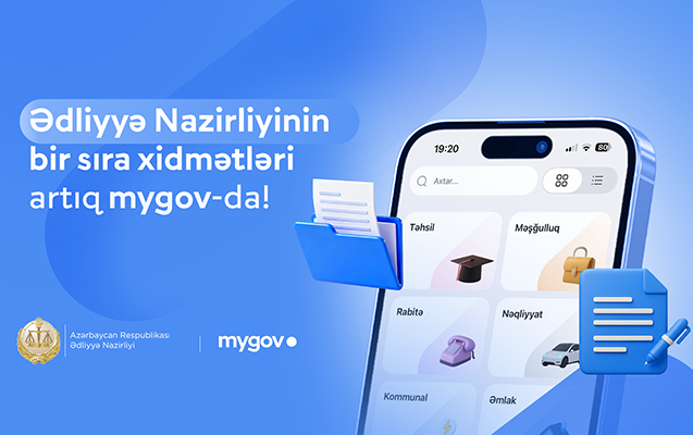 Ədliyyə Nazirliyinin bir sıra xidmətləri artıq “mygov”da