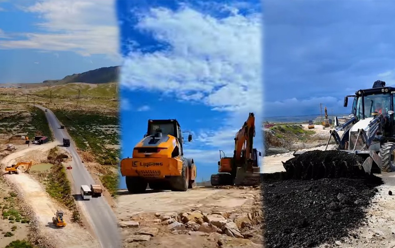 Bu ərazidə müvəqqəti alternativ yol salınır - Video