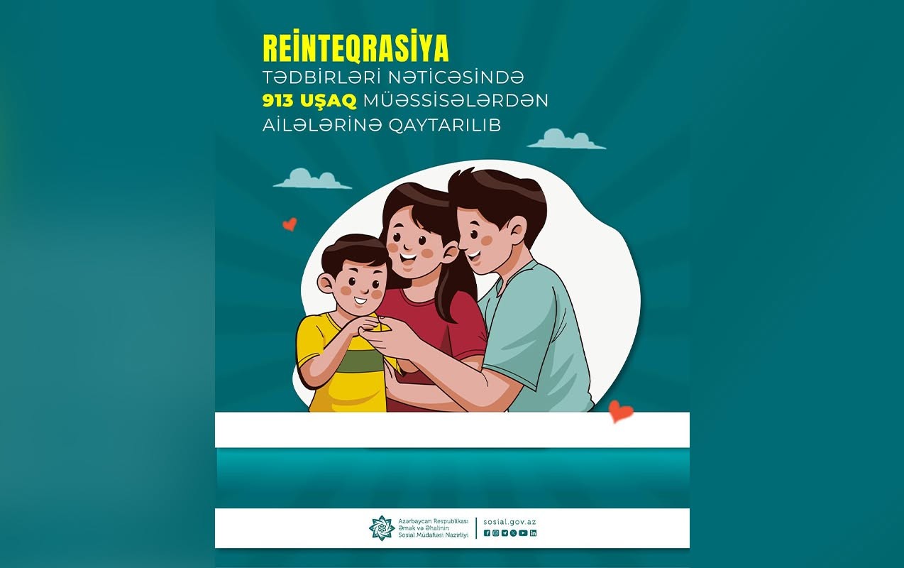 913 uşaq müəssisələrdən ailələrinə qaytarıldı