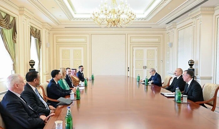 Aliyev receives international financial leaders