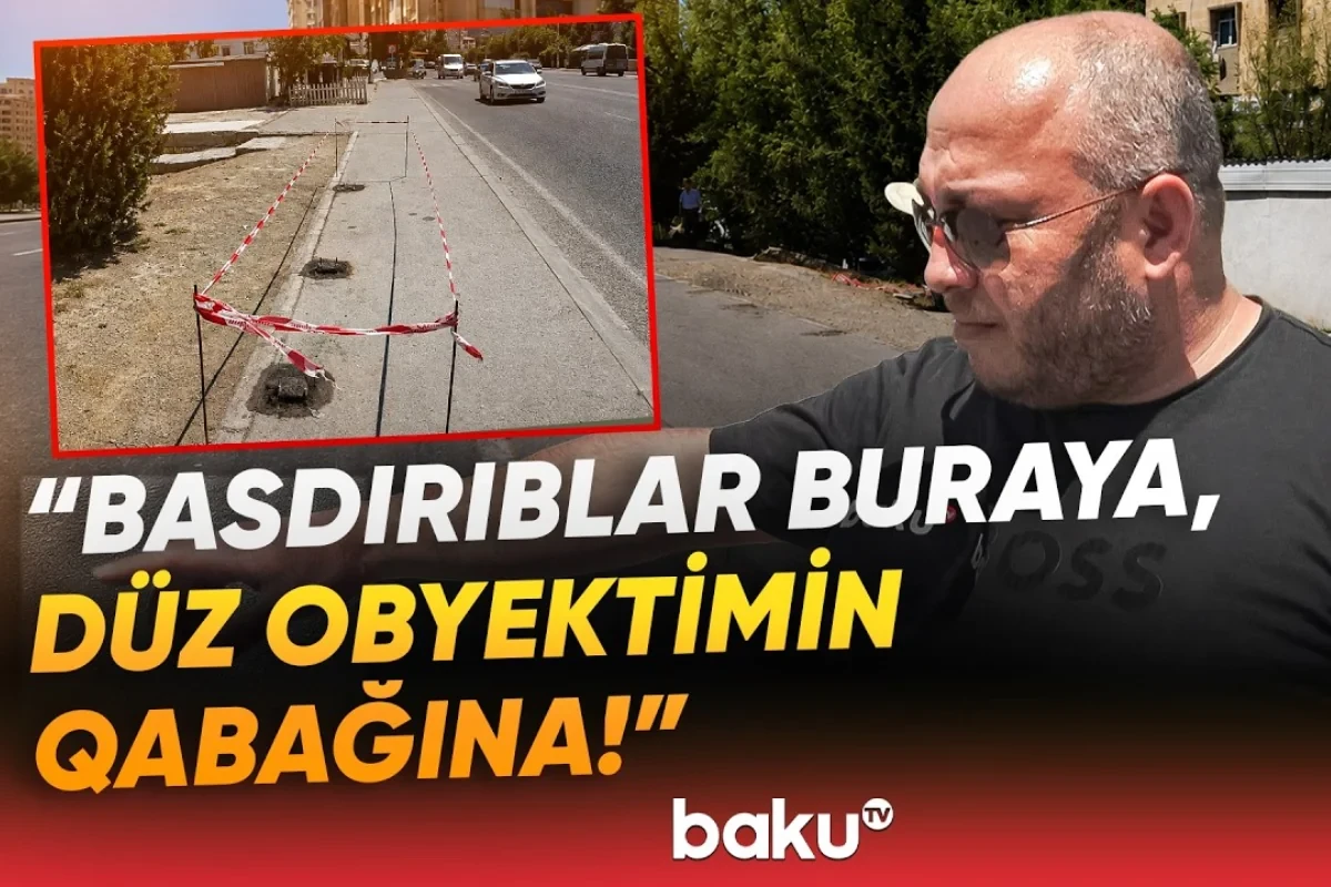 В Баку недовольные граждане демонтировали незаконные конструкции на тротуаре - ВИДЕО