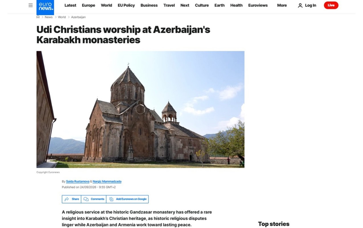 “Udi zəvvarları üçün Gəncəsər Monastırına qayıdış dərin tarixi əlaqənin bərpasıdır” -