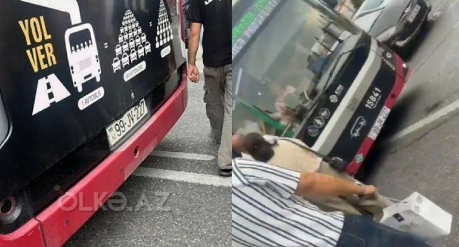 Bakıda sürücü küsdü: Avtobusu sürməkdən imtina etdi   - VİDEO