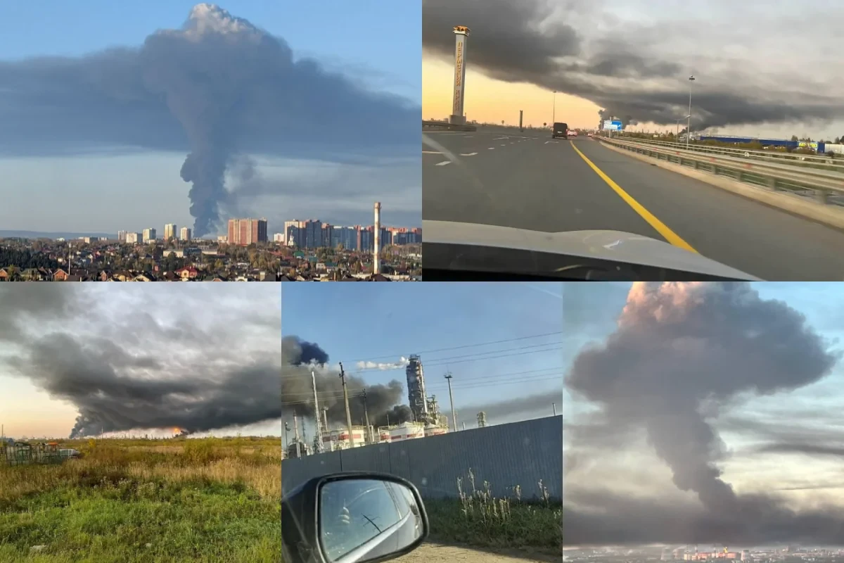 Ukraynadan Rusiyaya kütləvi hücum: LUKOIL-in zavoduna da zərbələr endirildi - FOTO-VİDEO