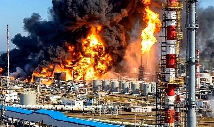 В Казахстане произошел пожар на НПЗ