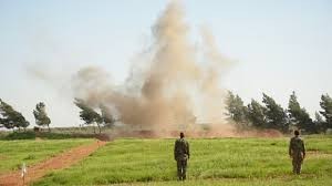 Tractor hits mine in liberated Aghdam