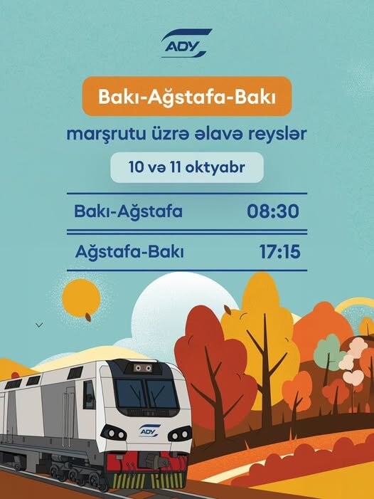 Bakı–Ağstafa–Bakı marşrutu üzrə əlavə qatar reysləri təyin edildi