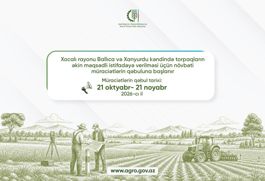 Xocalının Ballıca və Xanyurdu kəndlərində əkin torpaqları üçün müraciətlərin qəbuluna başlanır