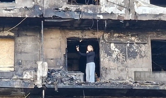 Azerbaijani family’s home damaged in Kyiv attack