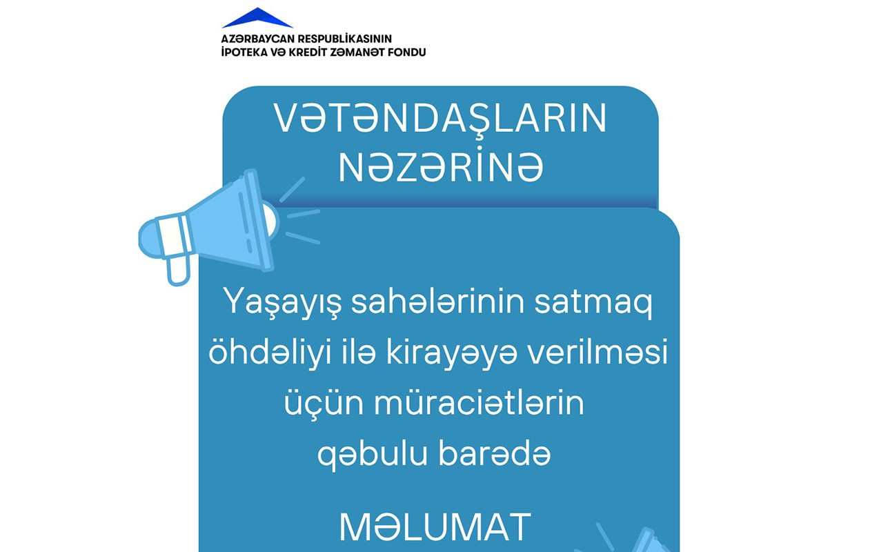 Sabahdan kirayə mənzil mexanizmi üzrə müraciətlərin qəbulu müvəqqəti -